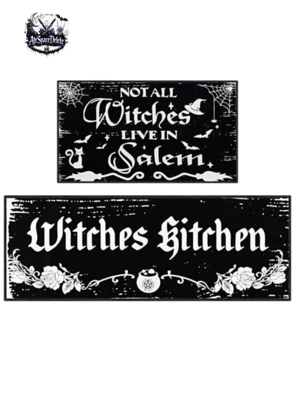 2 Pc Halloween Kitchen Rugs Witchy Floor Mats Gothic Home Decor